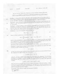 5 Solved Problems on the Analytical Mechanics - Exam 1 | PHYS 483 - Docsity