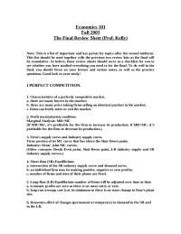 Review Sheet - Economics 101 | Principles of Microeconomics | ECON 101 ...