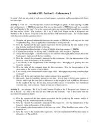 Laboratory 6 Practice - Principles of Statistics | STAT 101 - Docsity