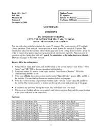 Midterm 2 Version 1 - Principles of Microeconomics | ECON 101 - Docsity