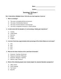 29 Multiple Choice Questions on Sociology - Exam 1 | SOC 130 - Docsity