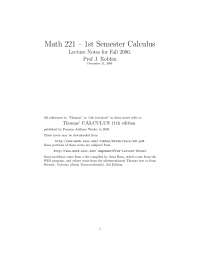 All Lecture Notes Combined for 1st Semester Calculus | MATH 221 - Docsity