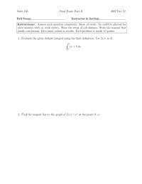 6 Questions for Final Exam Part 2 - Calculus I - Fall 2007 | MATH 165 ...