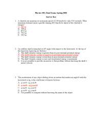 Final Exam with Answer Key | General Physics | PHYSICS 103 - Docsity