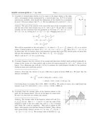 Solutions to Quiz 11 - Calculus I | MATH 115 - Docsity