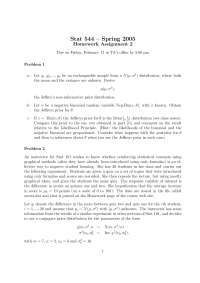 Homework 2 Problems - Principles of Statistics | STAT 101 - Docsity