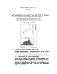 Homework 10 Solutions - Principles of Statistics | STAT 101 - Docsity