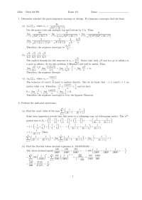 Solutions for Practice Exam 2 - Calculus II | MATH 166 - Docsity