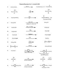 Organic Chemistry I - Chemical Reaction Set II | CHEM 331 - Docsity