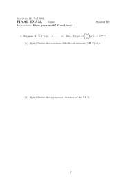 7 Questions Final Exam - Concepts of Statistics | STAT 135 - Docsity