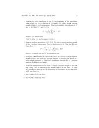 6 Questions for Concepts of Statistics - Lab 2 | STAT 135 - Docsity