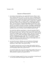 Answers to Homework II - Game Theory | ECON 1200