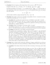 Exam 2 Solutions - Honors: Calculus I | MATH 205 - Docsity