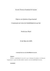 Relatório Curva de Solubilidade do Dicromato de Potássio