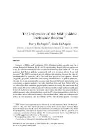 Relevance of Payout Policy in Frictionless Markets: A Modigliani & Miller Reassessment