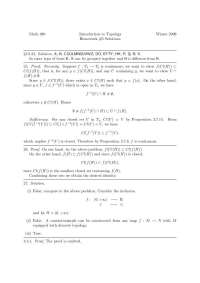 Homework 5 Solutions for Introduction to Topology | MATH 490