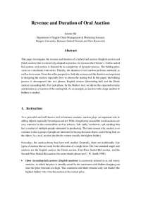 Revenue and Duration of Oral Auction - Education and Computer | 300 350