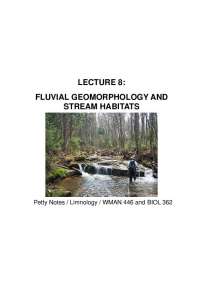 Fluvial Geomorphology and the Stream Habitats | WMAN 446