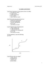 Sample Exam 1 for Food Chemistry | FOS 4311