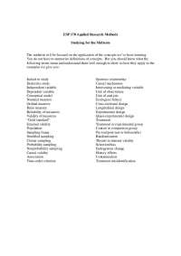 Study Guide for Midterm Exam - Applied Research Methods | ESP 178
