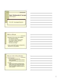 Mathematical Concepts for Psychological Research I: Understanding Statistics