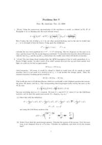 Problem Set 7: Chiral Dynamics and Quark Masses in QCD