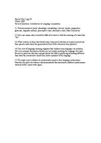 Review Questions for Psychology of Language Learning | Psych 156