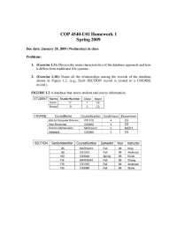 Homework #1 Questions - Database Management | COP 4540