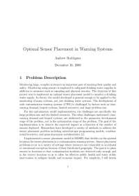 Optimal Sensor Placement in Warning Systems | 300 350