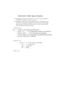Quiz 2 Questions for Solution - Risk Theory | MATH 523
