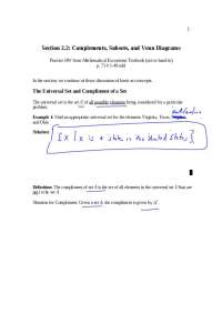 Complements, Subsets and Venn Diagrams - Examples | MATH 116