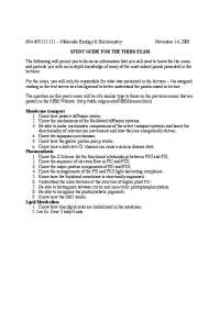 Biochemistry and Molecular Biology - Study Guide for Exam 3 | 694 407