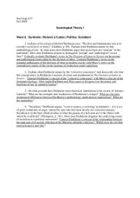 Durkheim: Division of Labor
