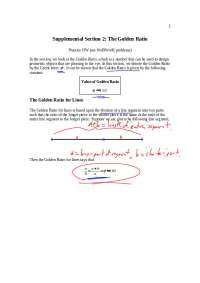 The Golden Ratio: Geometric Design and Calculation