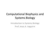 Introduction to Systems Biology - Lecture Notes | CSE 60531