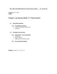 Characteristics of Pn Junction Diode in Solid State - Outline | EEL ...