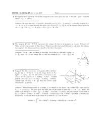 Three Questions on Calculus II - Quiz V | MATH 116 - Docsity