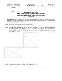 Microcomputer Applications - Final Exam | EEL 4744 - Docsity