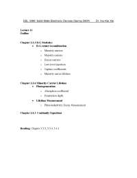 Solid State Electronic Devices - Outlines | EEL 3396 | Study notes ...