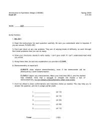 Exam 1 Questions - Advanced Organic Synthesis: Design, Spring 2009 ...