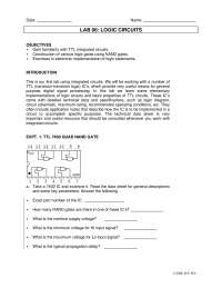 Electronics and Test Instrumentation - Logic Circuits | PHY 4744C - Docsity