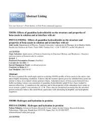 Effects Of Guanidine Hydrochloride On Structure And Properties Of Beta Casein In Solution And At Interface With Air Crm Law 216 Docsity