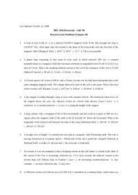 Practice Exam Problems | Physics II | PHY 2054 - Docsity