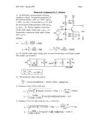 5 Solved Problems on the Analog Electronics - Homework | ECE 3050 - Docsity