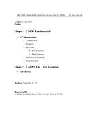 Lecture Outline for Solid-State Electronic Devices | EEL 3396 - Docsity