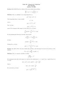 Elementary Differential Equations - Homework I Solved | Math 3 - Docsity