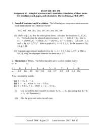 Sample Covariance and Correlation - Assignment | ECON 450 - Docsity