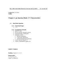 The Solid State Electronic Devices - Quiz 6 | EEL 3396 - Docsity