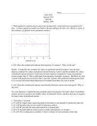 Solutions for Quiz Six - Engineering Statistics | STA 3032 - Docsity