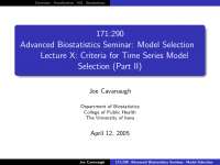 Criteria for Time Series Model Selection - Lecture Slides | 171 290 ...